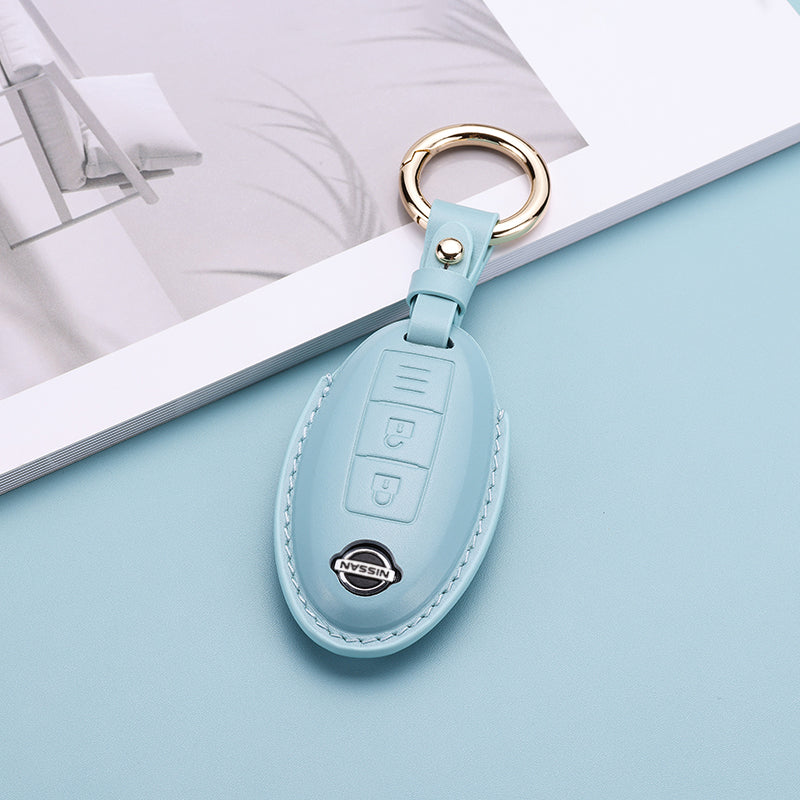 Pastel Leather Key Fob Cover for Nissan (Model A) - T-Carbon Official Store