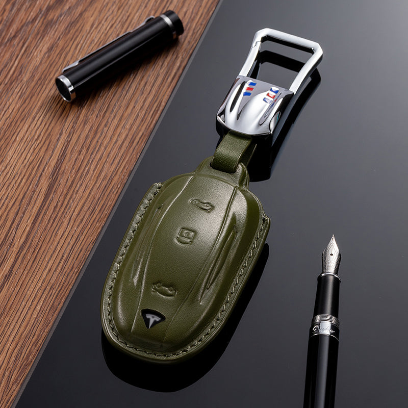 Leather Key Fob Cover for Tesla - T-Carbon Official Store