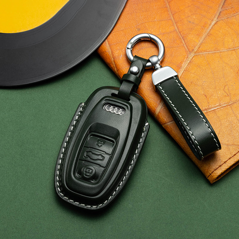 Exclusive Leather Key Fob Cover for Audi (Model A)