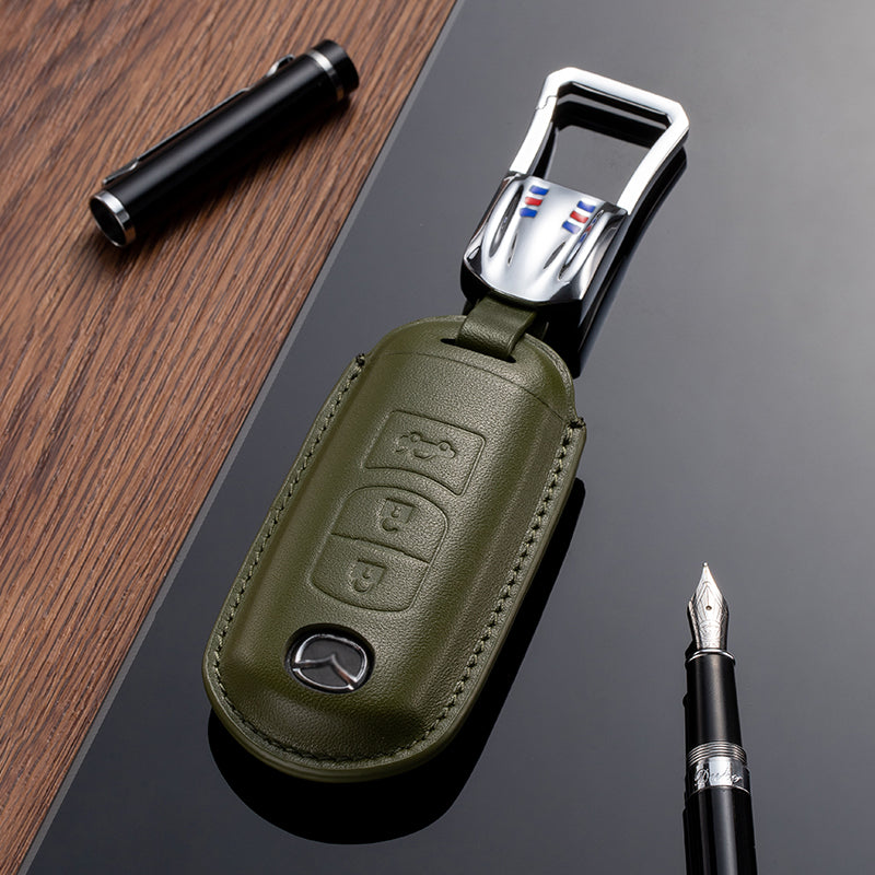 Leather Key Fob Cover for Mazda (Model A) - T-Carbon Official Store