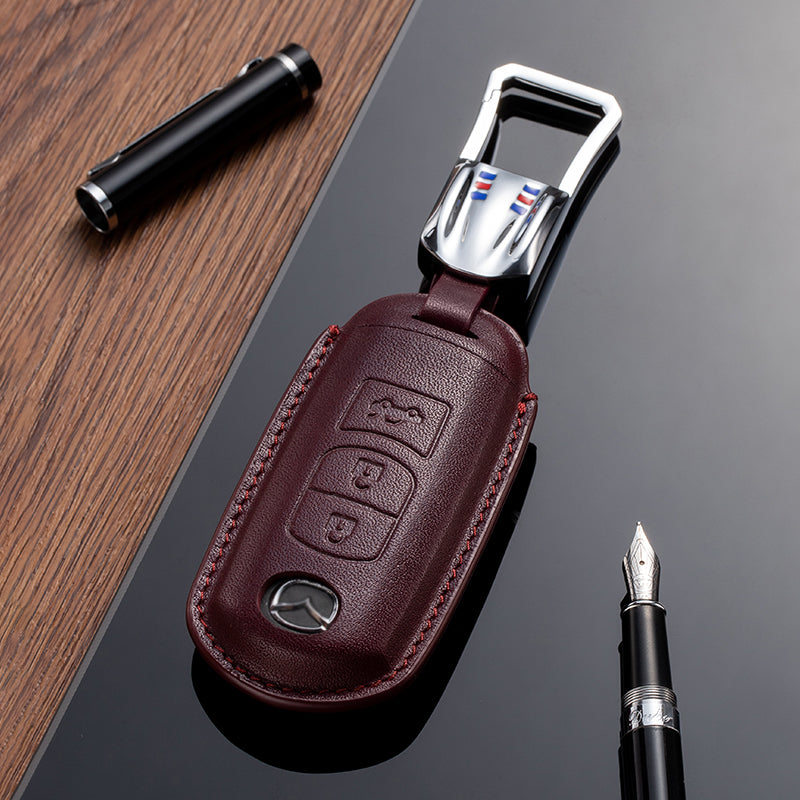Leather Key Fob Cover for Mazda (Model A) - T-Carbon Official Store