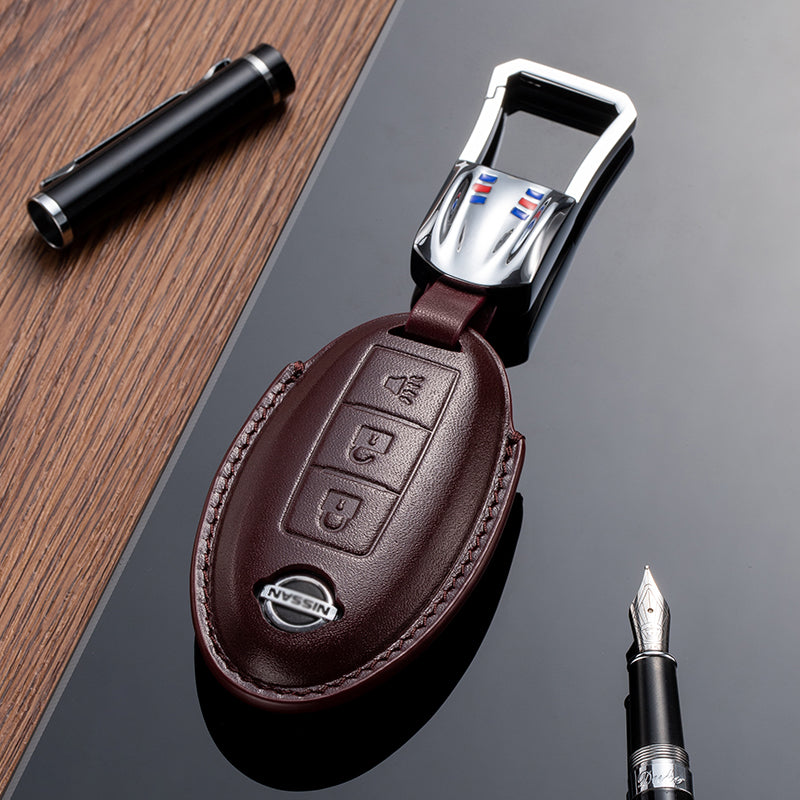 Leather Key Fob Cover for Nissan (Model A) - T-Carbon Official Store