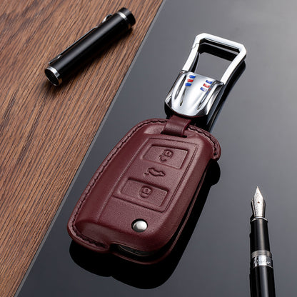 Leather Key Fob Cover for Volkswagen (Model C) - T-Carbon Official Store