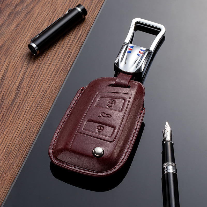 Leather Key Fob Cover for Volkswagen (Model C) - T-Carbon Official Store