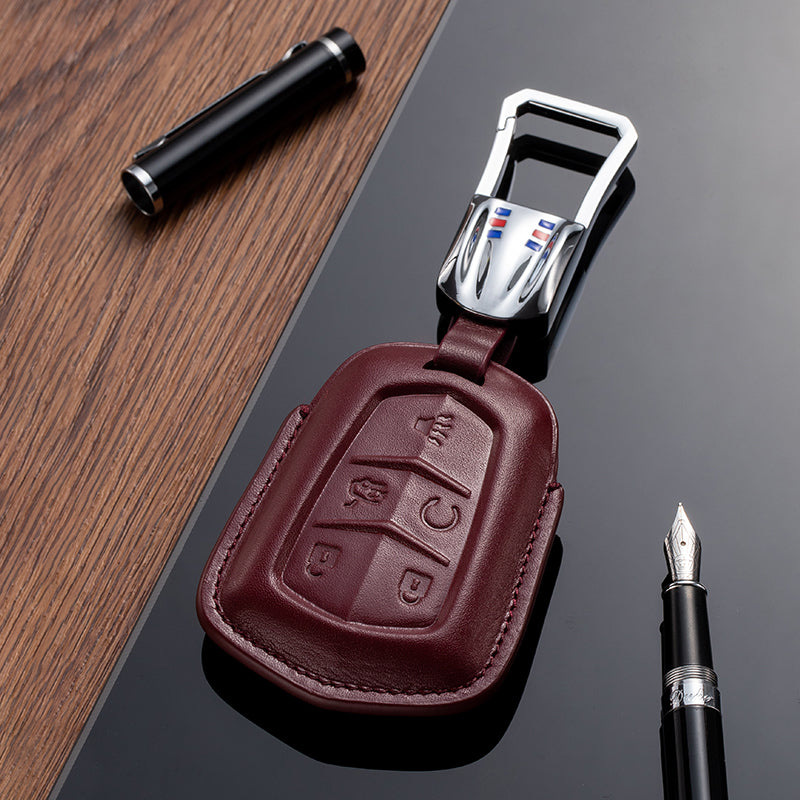 Leather Key Fob Cover for Cadillac (Model B) - T-Carbon Official Store