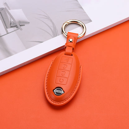 Pastel Leather Key Fob Cover for Nissan (Model A) - T-Carbon Official Store