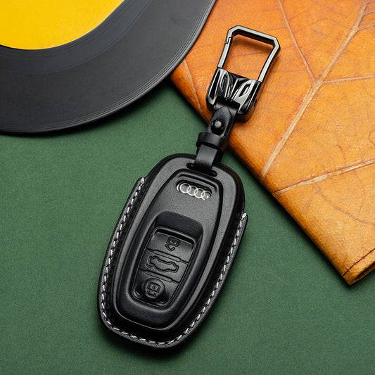 Exclusive Leather Key Fob Cover for Audi (Model A)