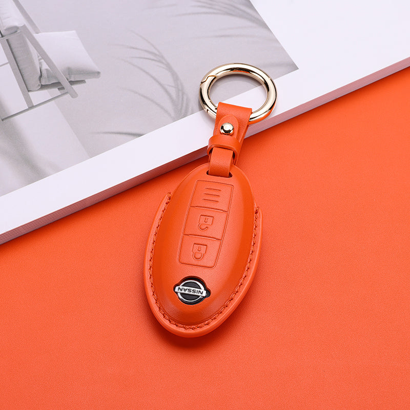 Pastel Leather Key Fob Cover for Nissan (Model A) - T-Carbon Official Store