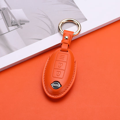 Pastel Leather Key Fob Cover for Nissan (Model A) - T-Carbon Official Store