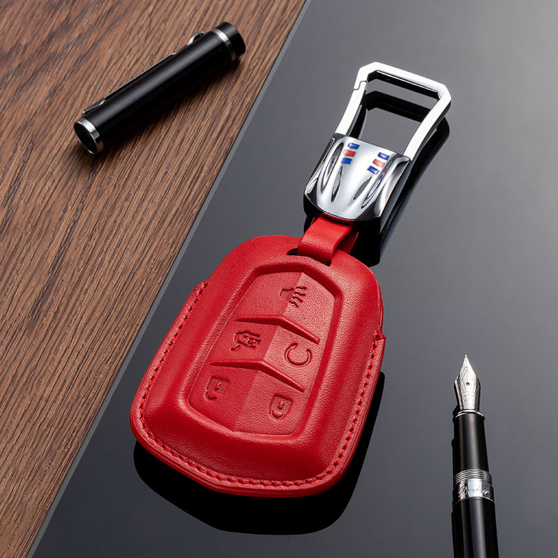 Leather Key Fob Cover for Cadillac (Model B) - T-Carbon Official Store