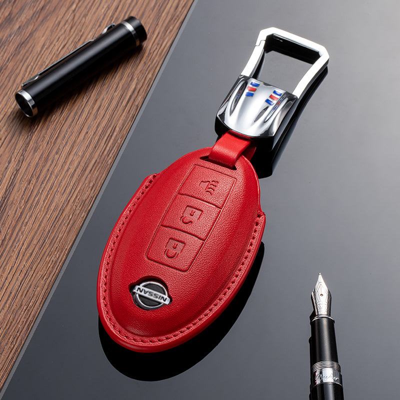 Leather Key Fob Cover for Nissan (Model A) - T-Carbon Official Store