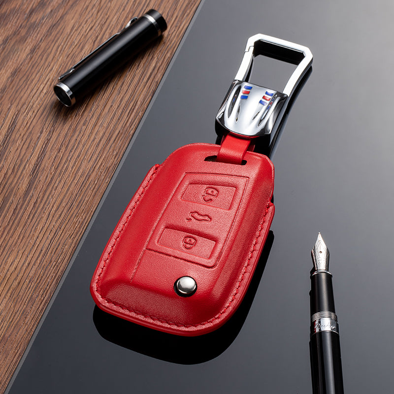 Leather Key Fob Cover for Volkswagen (Model C) - T-Carbon Official Store