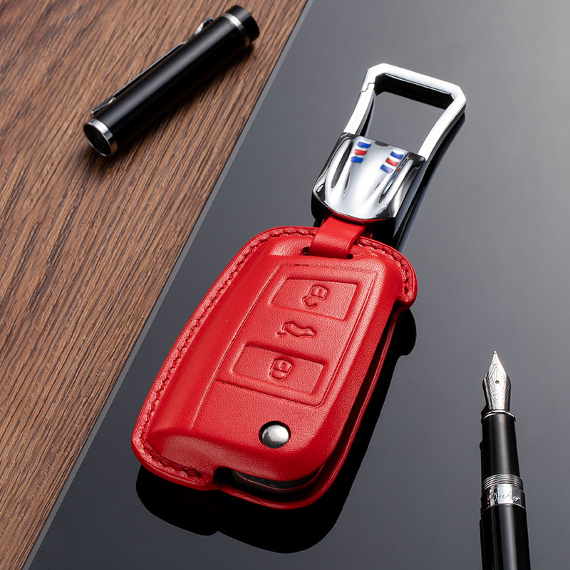 Leather Key Fob Cover for Volkswagen (Model C) - T-Carbon Official Store