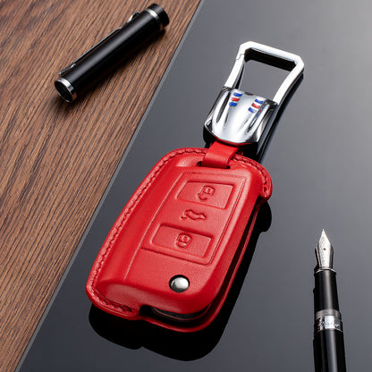 Leather Key Fob Cover for Volkswagen (Model C) - T-Carbon Official Store