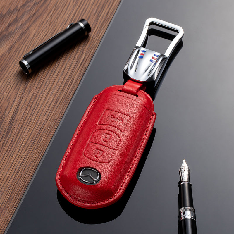 Leather Key Fob Cover for Mazda (Model A) - T-Carbon Official Store