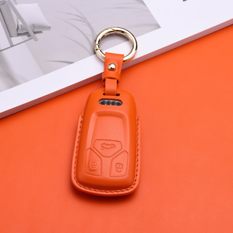 Pastel Leather Key Fob Cover for Audi (Model C)