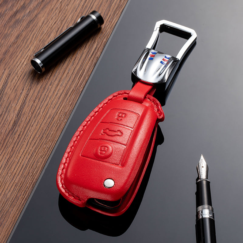 Leather Key Fob Cover for Audi (Model B) - T-Carbon Official Store