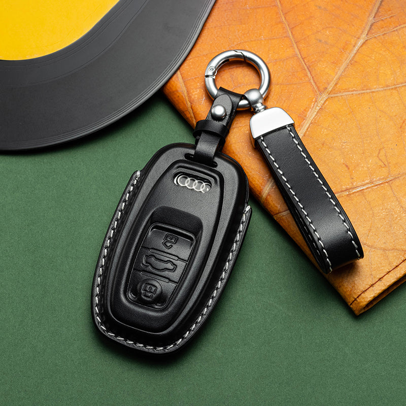 Exclusive Leather Key Fob Cover for Audi (Model A)