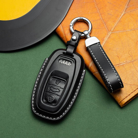 Exclusive Leather Key Fob Cover for Audi (Model A)