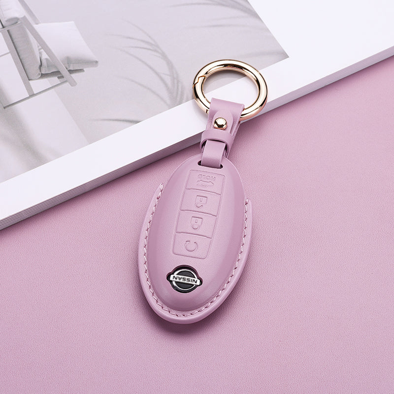 Pastel Leather Key Fob Cover for Nissan (Model A) - T-Carbon Official Store