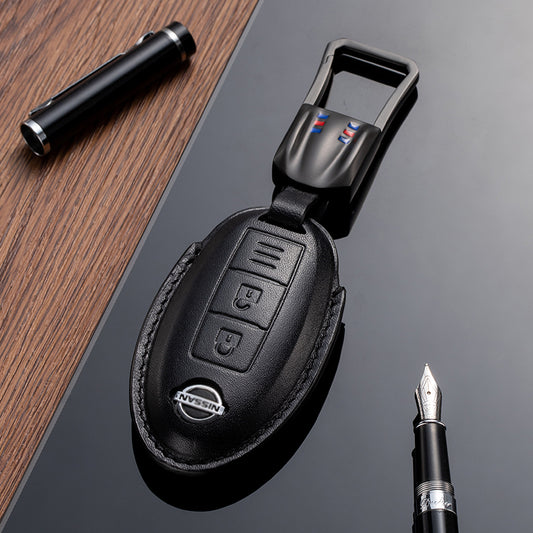 Leather Key Fob Cover for Nissan (Model A) - T-Carbon Official Store