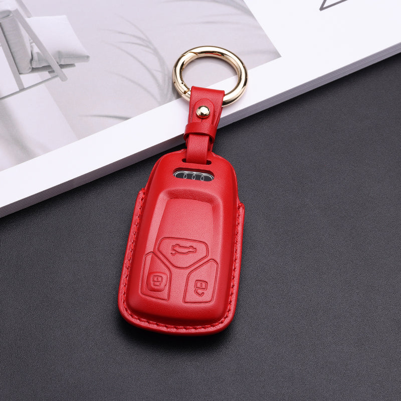 Pastel Leather Key Fob Cover for Audi (Model C)