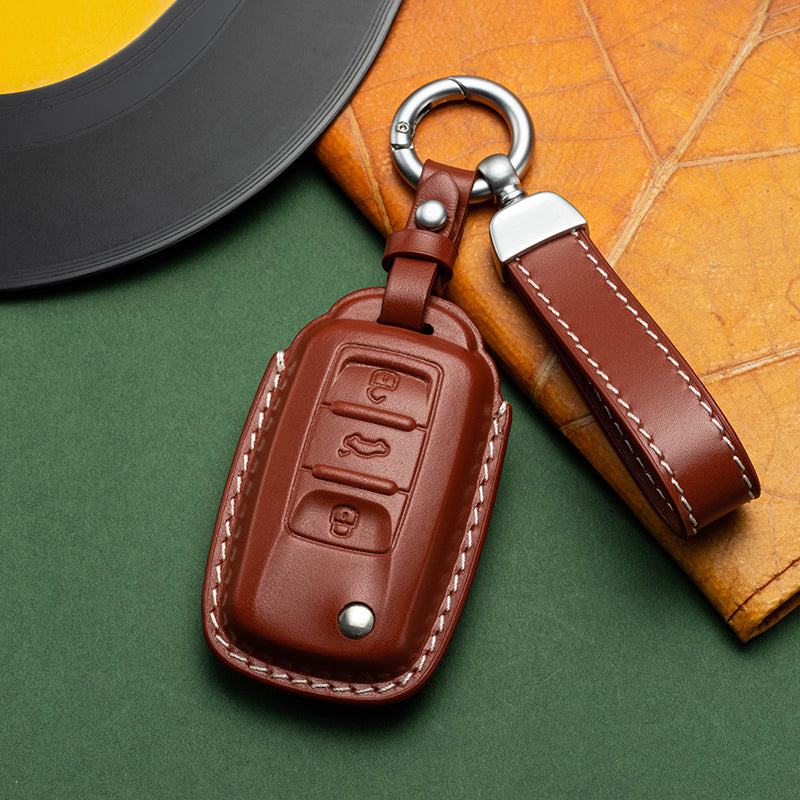 Exclusive Leather Key Fob Cover for Volkswagen (Model B)