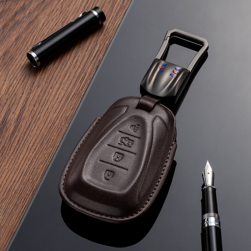 Leather Key Fob Cover for Chevrolet (Model B)