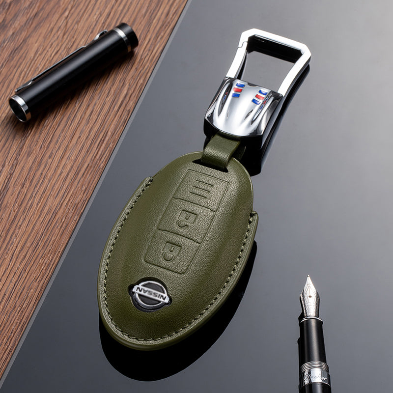 Leather Key Fob Cover for Nissan (Model A) - T-Carbon Official Store