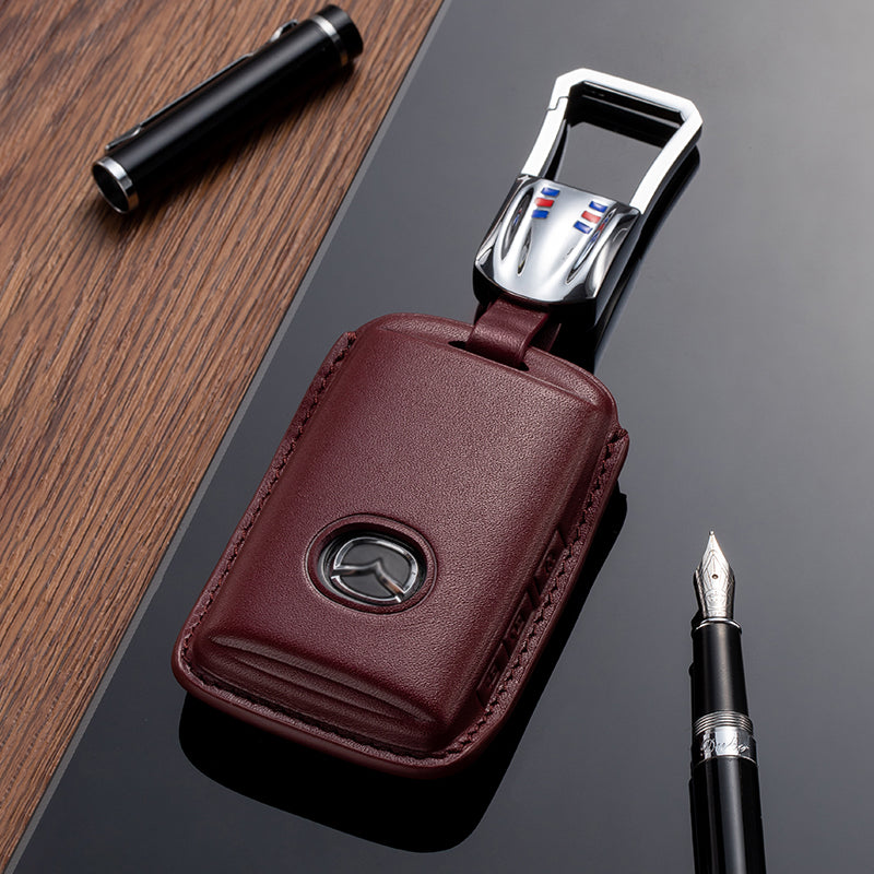 Leather Key Fob Cover for Mazda (Model B) - T-Carbon Official Store