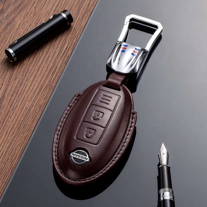 Leather Key Fob Cover for Nissan (Model A) - T-Carbon Official Store