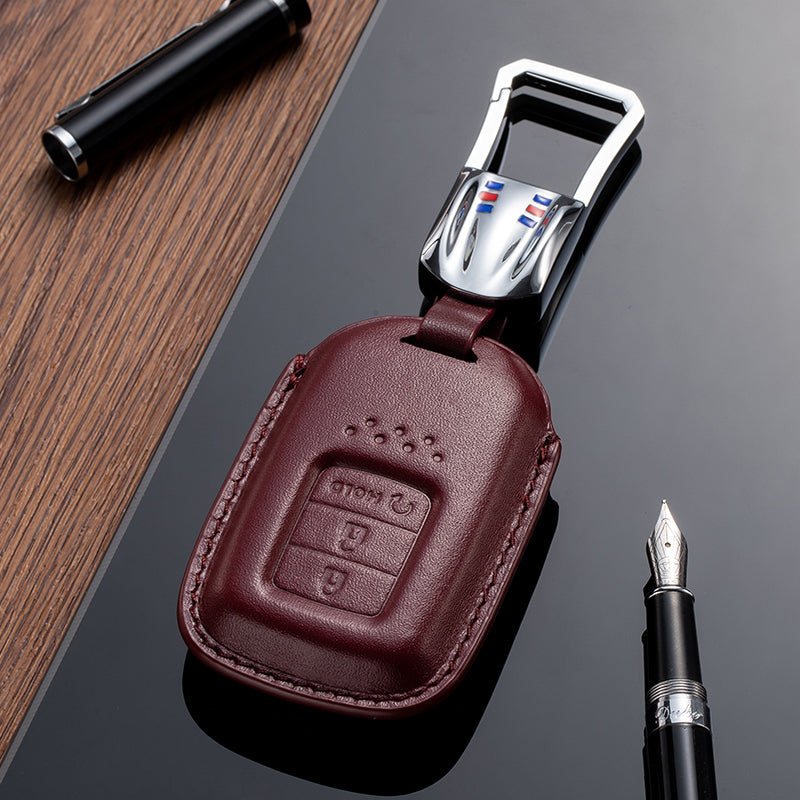 Leather Key Fob Cover for Honda (Model C) - T-Carbon Official Store