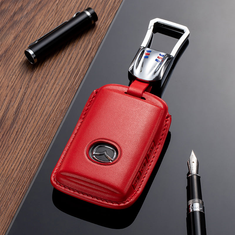 Leather Key Fob Cover for Mazda (Model B) - T-Carbon Official Store