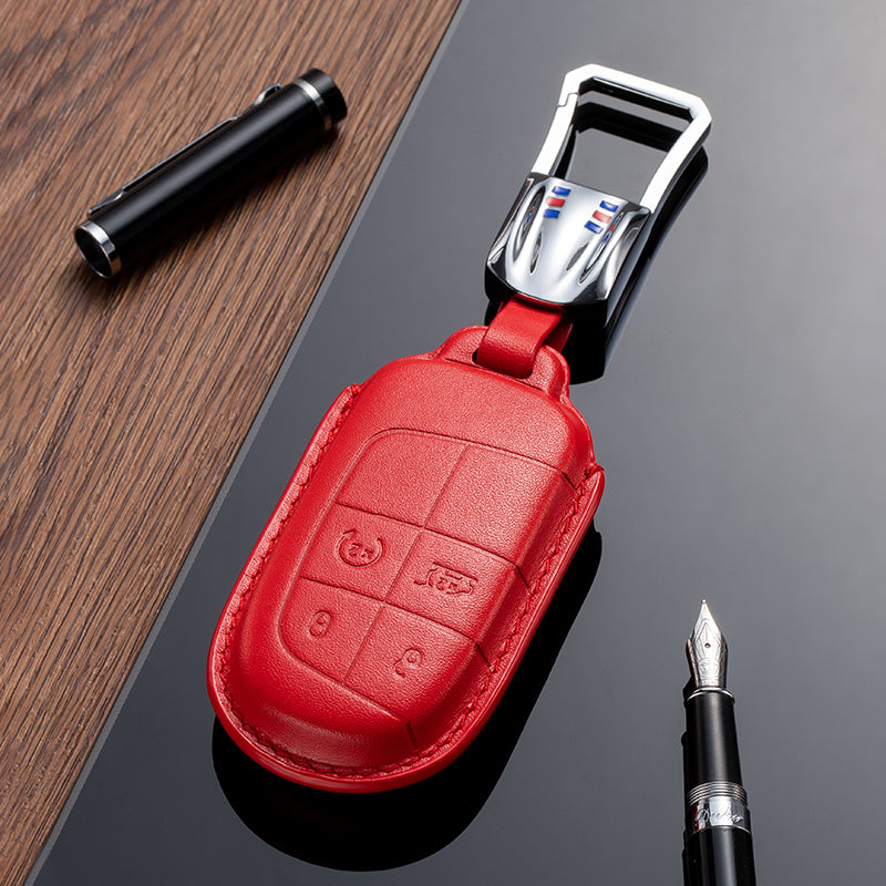 Leather Key Fob Cover for Jeep (Model B)