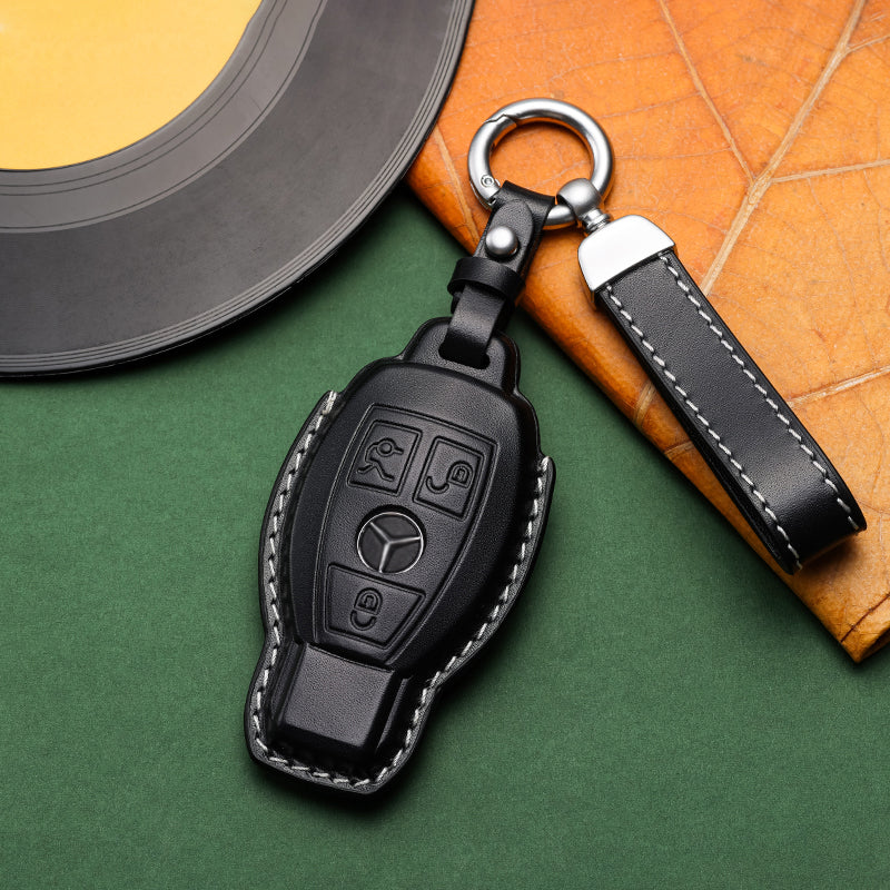 Exclusive Leather Key Fob Cover for Mercedes Benz (Model A)