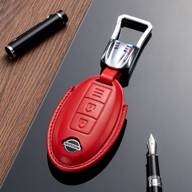 Leather Key Fob Cover for Nissan (Model A) - T-Carbon Official Store