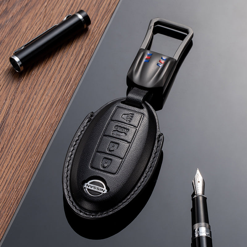 Leather Key Fob Cover for Nissan (Model A) - T-Carbon Official Store