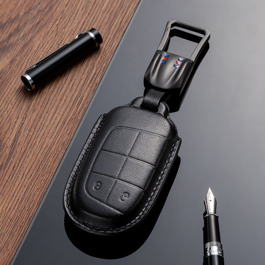 Leather Key Fob Cover for Jeep (Model B)