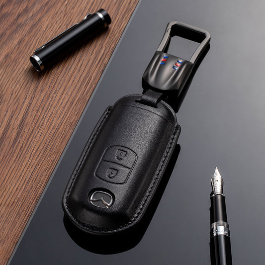 Leather Key Fob Cover for Mazda (Model A) - T-Carbon Official Store