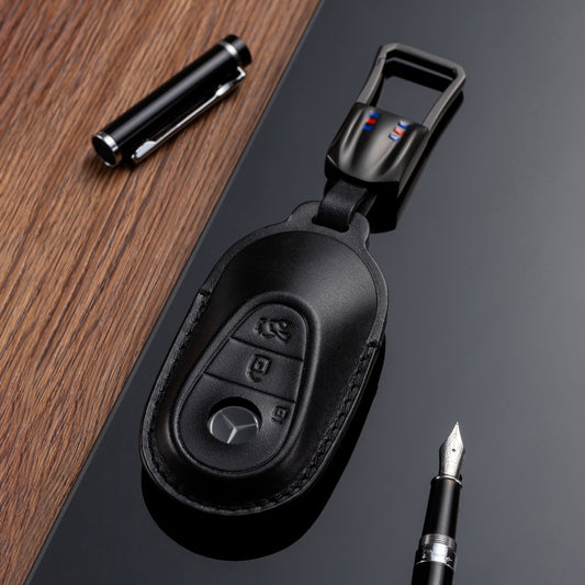 Leather Key Fob Cover for Mercedes Benz (Model D) - T-Carbon Official Store