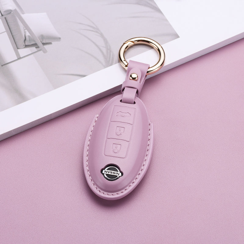 Pastel Leather Key Fob Cover for Nissan (Model A) - T-Carbon Official Store