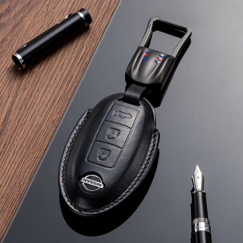 Leather Key Fob Cover for Nissan (Model A) - T-Carbon Official Store