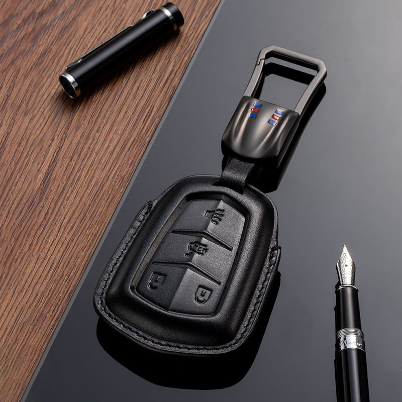 Leather Key Fob Cover for Cadillac (Model B) - T-Carbon Official Store
