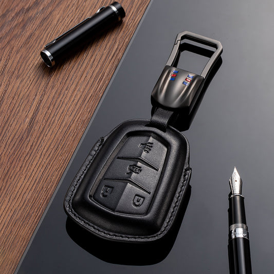 Leather Key Fob Cover for Cadillac (Model B) - T-Carbon Official Store