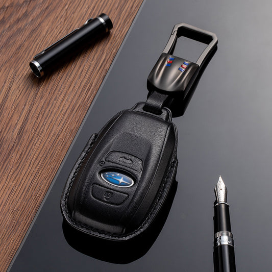 Leather Key Fob Cover for Subaru (Model B)