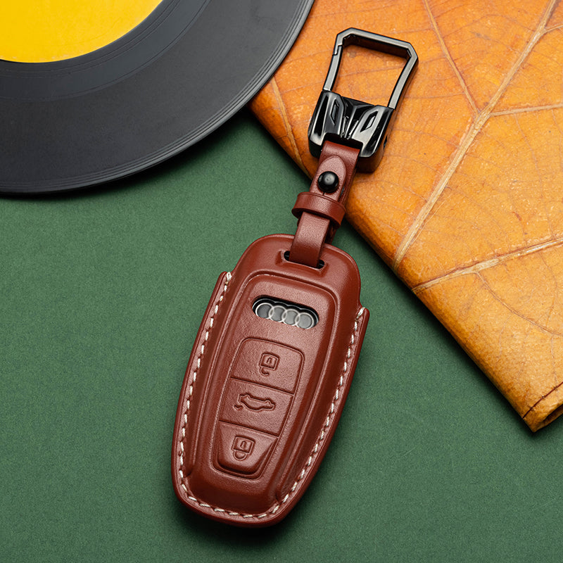 Exclusive Leather Key Fob Cover for Audi (Model D)