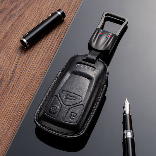 Leather Key Fob Cover for Audi (Model C) - T-Carbon Official Store
