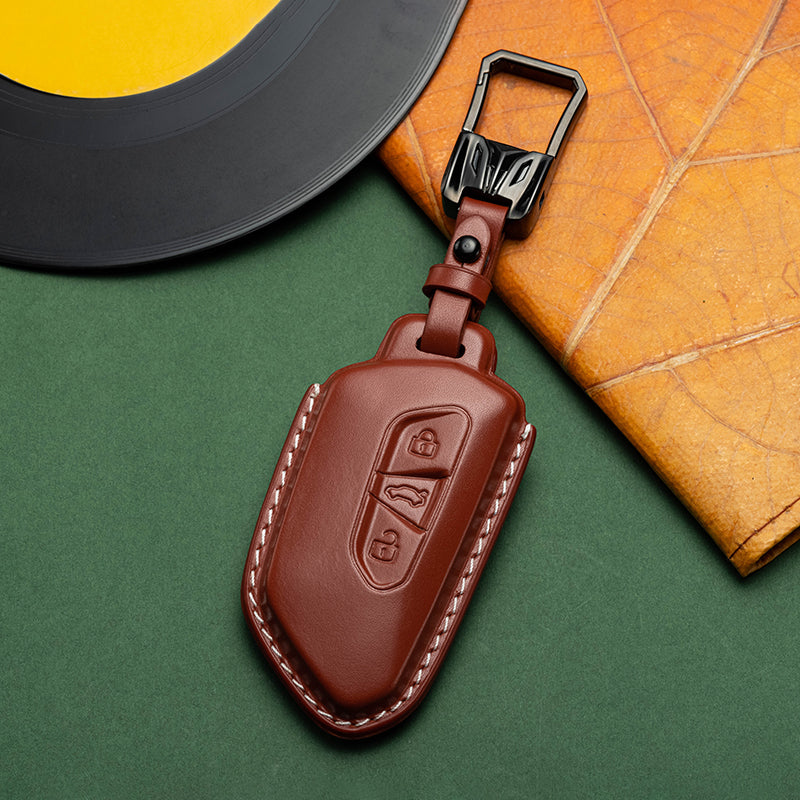 Exclusive Leather Key Fob Cover for Volkswagen (Model F)