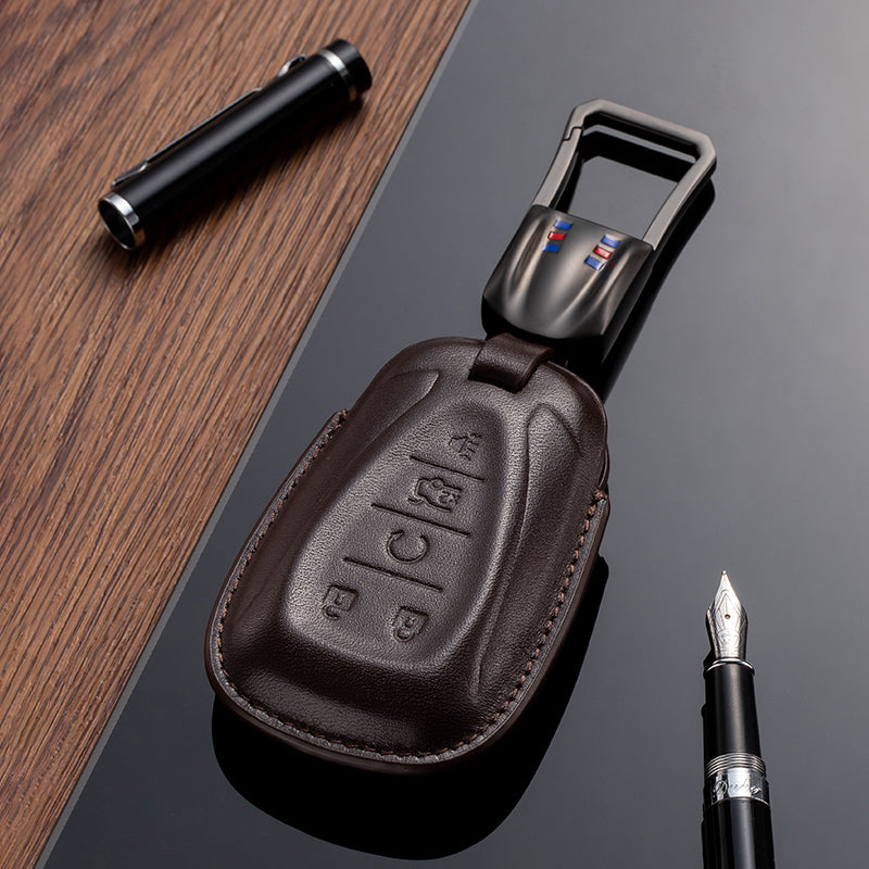 Leather Key Fob Cover for Chevrolet (Model B)