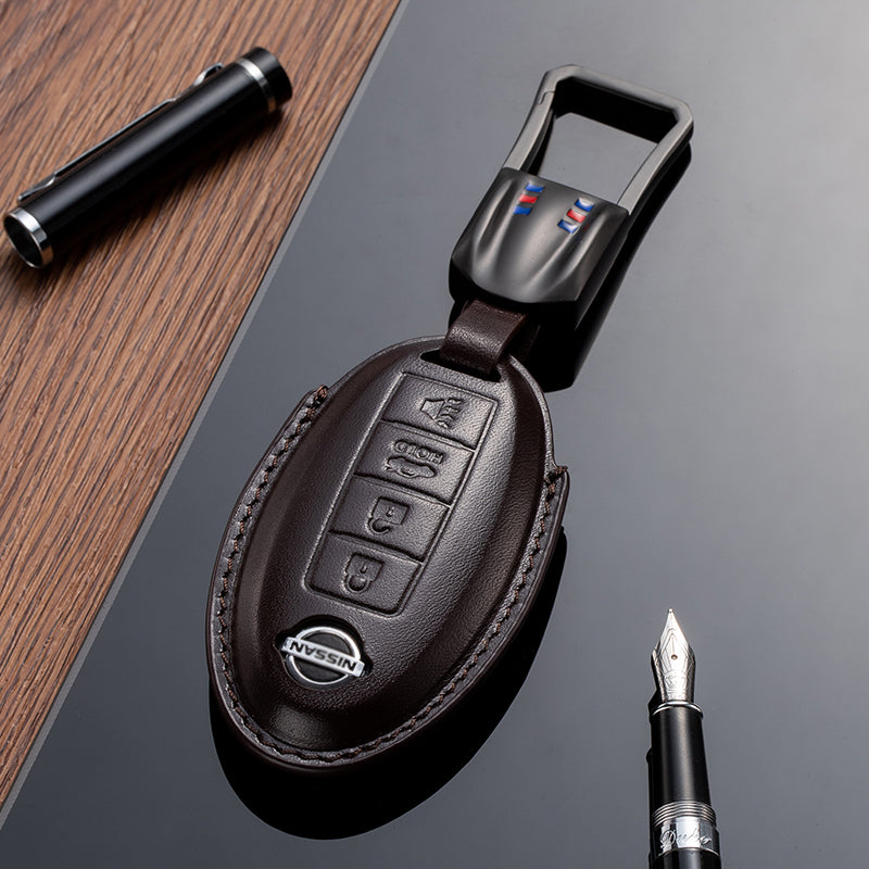 Leather Key Fob Cover for Nissan (Model A) - T-Carbon Official Store